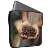 Kaffeebohnen aroma geröstet laptopschutzhülle (Vorne Rechts)