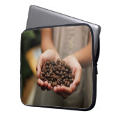 Kaffeebohnen aroma geröstet laptopschutzhülle (Vorderseite Links)