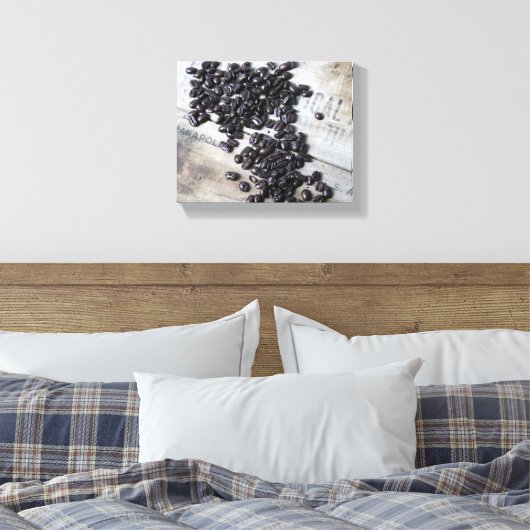 Kaffeebohnen auf einer alten Holzkiste Farbe 8x10 Leinwanddruck (Insitu (Schlafzimmer))