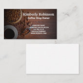 Kaffeebohnen auf Holztischen Visitenkarte (Vorne/Hinten)