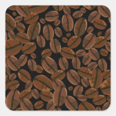 Kaffeebohnen-Aufkleber Quadratischer Aufkleber (Vorderseite)
