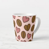 Kaffeebohnen aus süßem Herzen Milchtasse (Rechte Ecke)