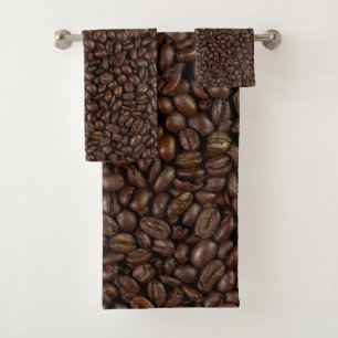 Kaffeebohnen Badhandtuch Set