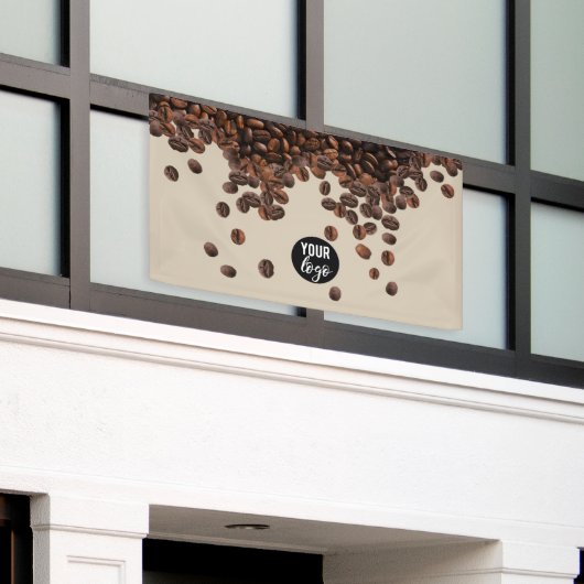 Kaffeebohnen - Berufliches Firmenlogo Banner (Äußeres Gebäude)