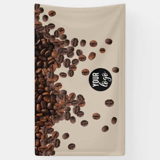 Kaffeebohnen - Berufliches Firmenlogo Banner (Vertikal)