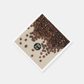 Kaffeebohnen - Berufliches Firmenlogo Serviette (Ecke)