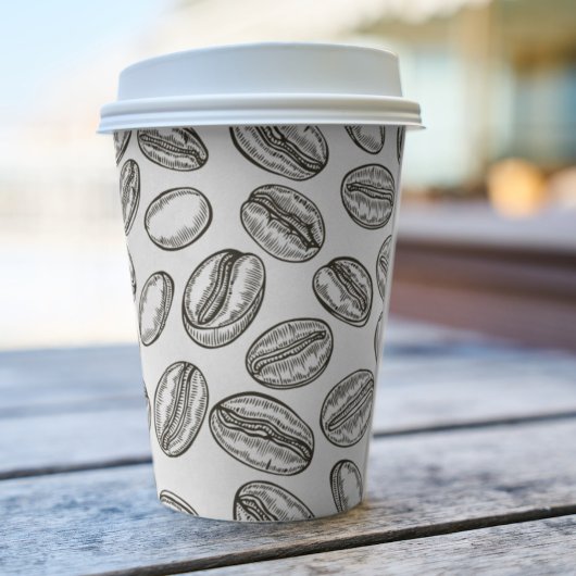 Kaffeebohnen Black & White Coffee Shop Business Pappbecher