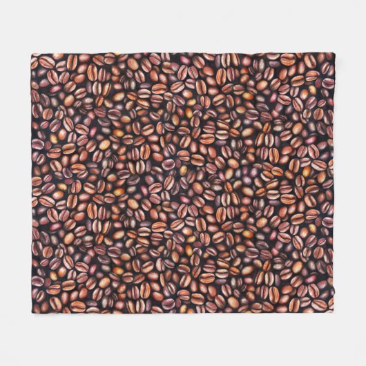 Kaffeebohnen Bleistift Zeichnend Muster rustikal b Fleecedecke (Vorderseite (Horizontal))