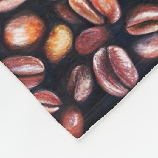 Kaffeebohnen Bleistift Zeichnend Muster rustikal b Fleecedecke (Ecke)