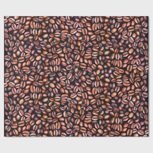 Kaffeebohnen Bleistift Zeichnend Muster rustikal b Geschenkpapier (Flach)