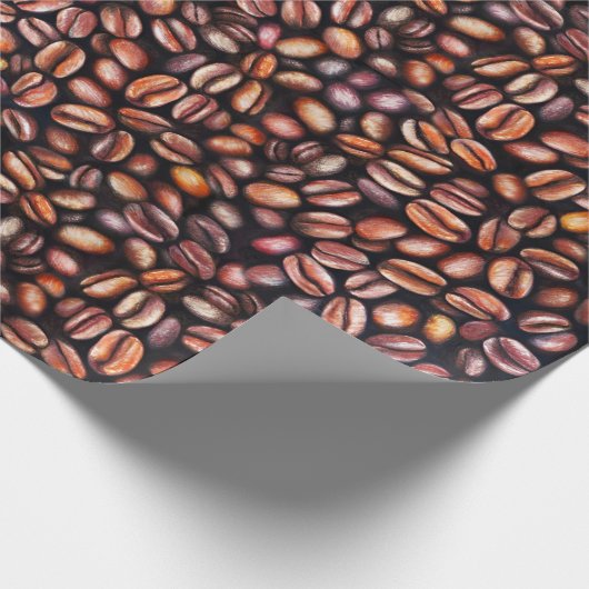 Kaffeebohnen Bleistift Zeichnend Muster rustikal b Geschenkpapier (Ecke)