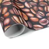Kaffeebohnen Bleistift Zeichnend Muster rustikal b Geschenkpapier (Rolleneckpunkt)