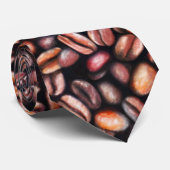 Kaffeebohnen Bleistift Zeichnend Muster rustikal b Krawatte (Gerollt)