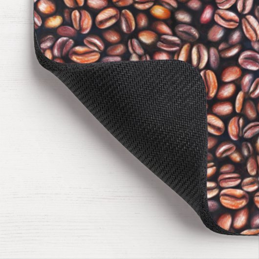 Kaffeebohnen Bleistift Zeichnend Muster rustikal b Mousepad (Ecke)