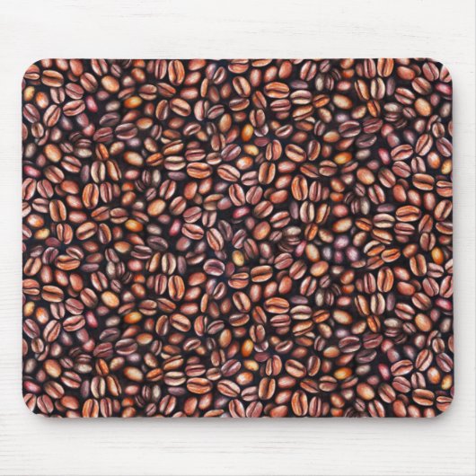 Kaffeebohnen Bleistift Zeichnend Muster rustikal b Mousepad (Vorne)
