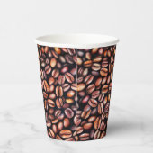 Kaffeebohnen Bleistift Zeichnend Muster rustikal b Pappbecher (Rechts)