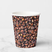 Kaffeebohnen Bleistift Zeichnend Muster rustikal b Pappbecher (Vorderseite)