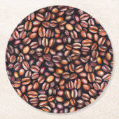 Kaffeebohnen Bleistift Zeichnend Muster rustikal b Runder Pappuntersetzer (Vorderseite)