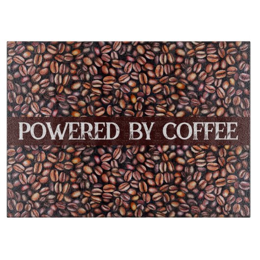 Kaffeebohnen Bleistift Zeichnend Muster rustikal b Schneidebrett (Vorderseite)