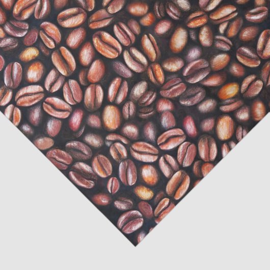 Kaffeebohnen Bleistift Zeichnend Muster rustikal b Seidenpapier (Detail)