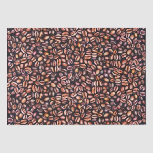 Kaffeebohnen Bleistift Zeichnend Muster rustikal b Seidenpapier (Vorderseite)