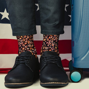 Kaffeebohnen Bleistift Zeichnend Muster rustikal b Socken