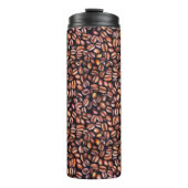 Kaffeebohnen Bleistift Zeichnend Muster rustikal b Thermosbecher (Vorderseite)