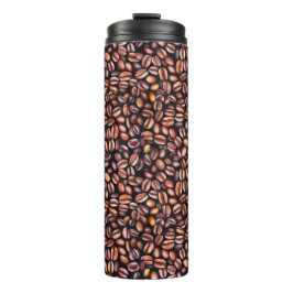 Kaffeebohnen Bleistift Zeichnend Muster rustikal b Thermosbecher