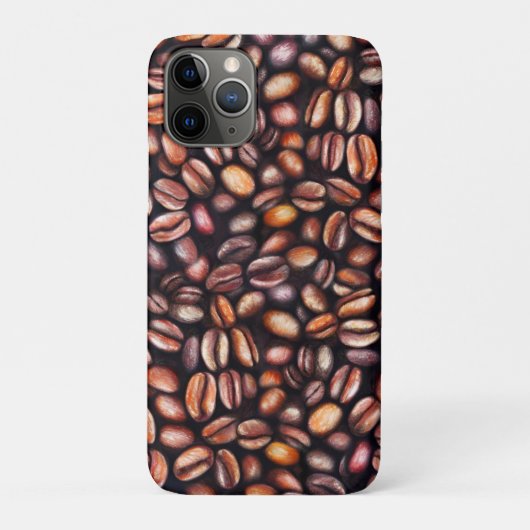 Kaffeebohnen Bleistiftzeichnung Muster Rustikal Br Case-Mate iPhone Hülle (Rückseite)