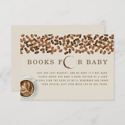 Kaffeebohnen Bücher für Babydusche Einladung (Vorne/Hinten)
