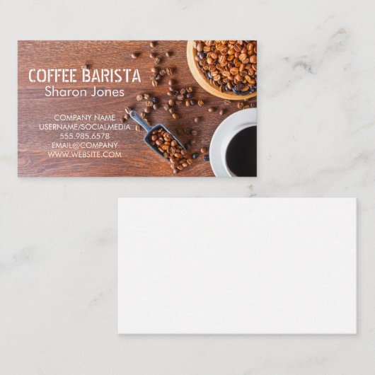 Kaffeebohnen | Café Cup Visitenkarte (Vorne/Hinten)