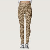 Kaffeebohnen Café Espresso Niedlich Beige Muster Leggings (Vorderseite)