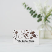 Kaffeebohnen | Café-Restaurant Visitenkarte (Stehend Vorderseite)