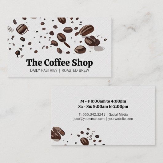 Kaffeebohnen | Café-Restaurant Visitenkarte (Vorne/Hinten)