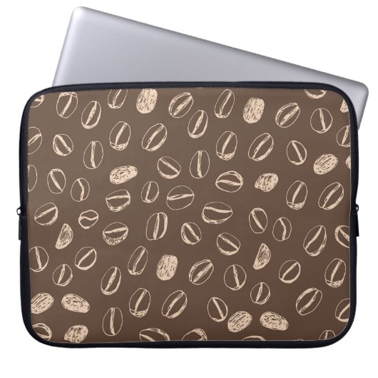 Kaffeebohnen: Cartoon Doodle Vintag Laptopschutzhülle (Vorderseite)