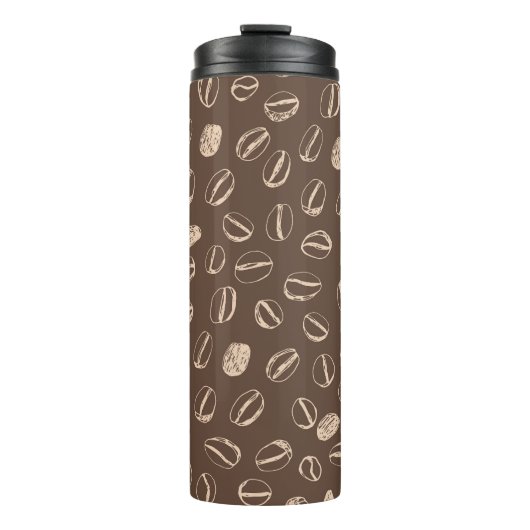 Kaffeebohnen: Cartoon Doodle Vintag Thermosbecher (Vorderseite)