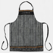 Kaffeebohnen Damask Schwarz-weiß gestrichen mit Ih Schürze (Vorderseite)