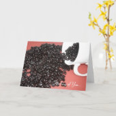 Kaffeebohnen - Denken Sie an Sie Karte (Gelbe Blume)