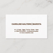 Kaffeebohnen, die mit Schüssel herausströmen | Caf Visitenkarte (Rückseite)