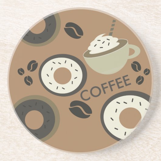 Kaffeebohnen Donuts Sweet Barista Getränkeuntersetzer (Vorne)