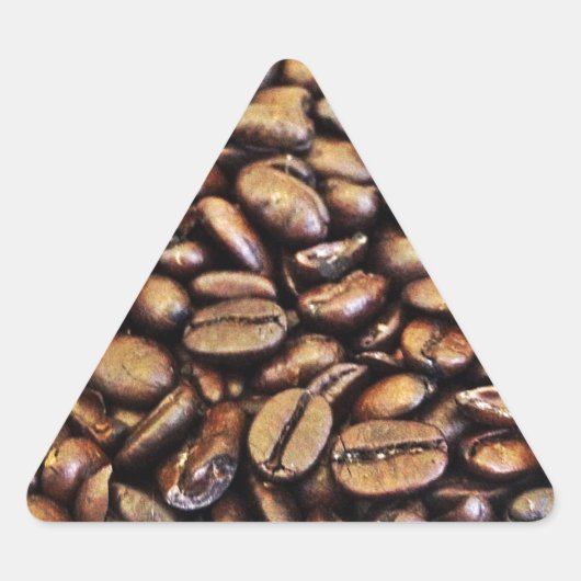 Kaffeebohnen Dreieckiger Aufkleber (Vorderseite)