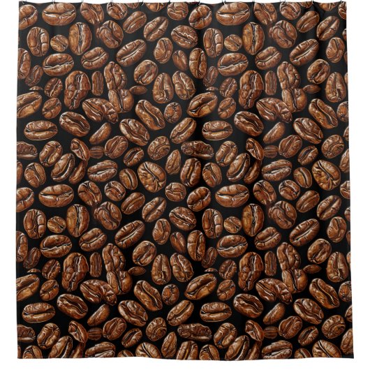 Kaffeebohnen Duschvorhang (Vorderseite)