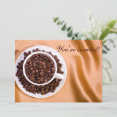 Kaffeebohnen Einladung (Stehend Vorderseite)