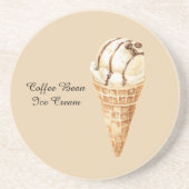 Kaffeebohnen-Eiscreme-Kegel Getränkeuntersetzer (Vorne)