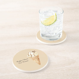 Kaffeebohnen-Eiscreme-Kegel Getränkeuntersetzer
