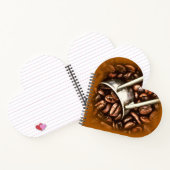 Kaffeebohnen Elegantes Foto Kreatives Cooles Herz Notizblock (Innenseite)