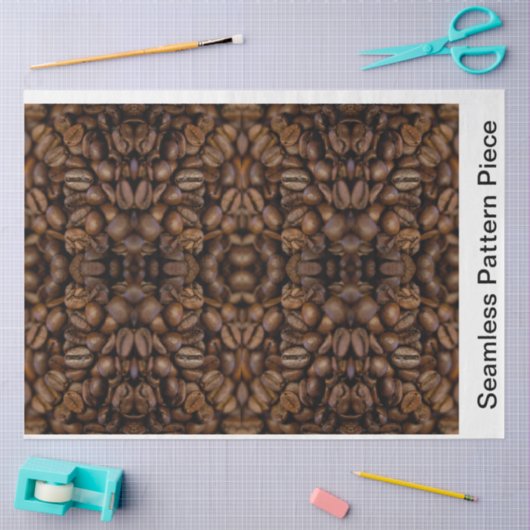 Kaffeebohnen entziffern nahtloser Hintergrund Seidenpapier (Basteln)