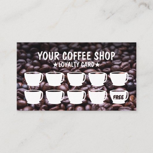Kaffeebohnen Fotografie Kaffee Loyalty Cards Treuekarte (Vorderseite)