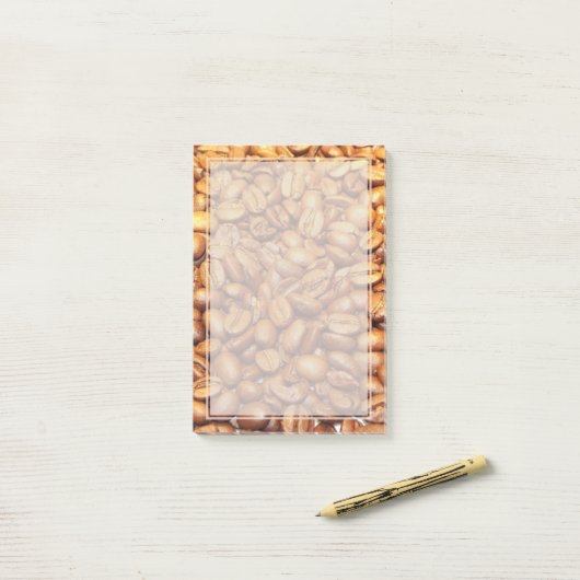 Kaffeebohnen Fotografie Post-it Klebezettel (Auf Schreibtisch)