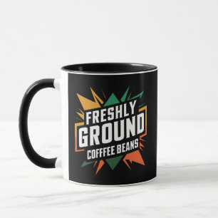 Kaffeebohnen, frisch gemahlen tasse